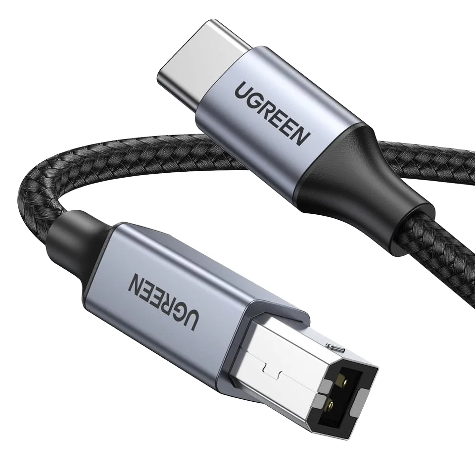 UGREEN Nylon USB B to USB C Data Cable MacBook Pro Air MIDI Cable Compatible MIDI Keyboard DJ Controller DAC