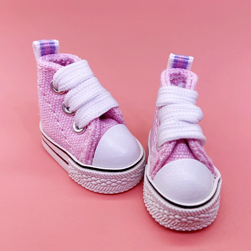 Tilda 3.6cm Doll Shoes For Blythe Toys,Canvas Fabric Sneakers for OB24 1/8 for Blyth accessories Joint Doll 1/6 For Girls Gift