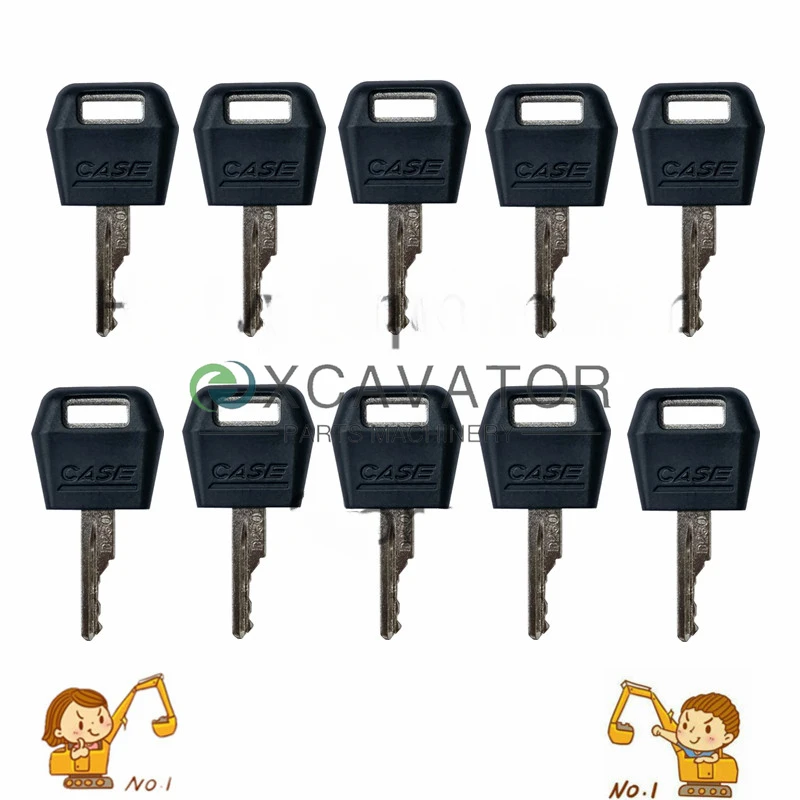 10 PCS Ignition Keys Fits Case IH Tractor Dozer Backhoe D250 For Case/International Harvester Excavator