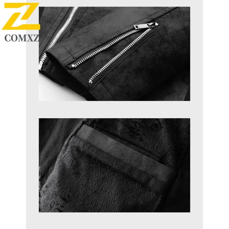 COMXZ European American Leather Jackets Paired with Retro Tie-dyed Washed Matte Finish Are Fashionable Trendy High-end Jackets