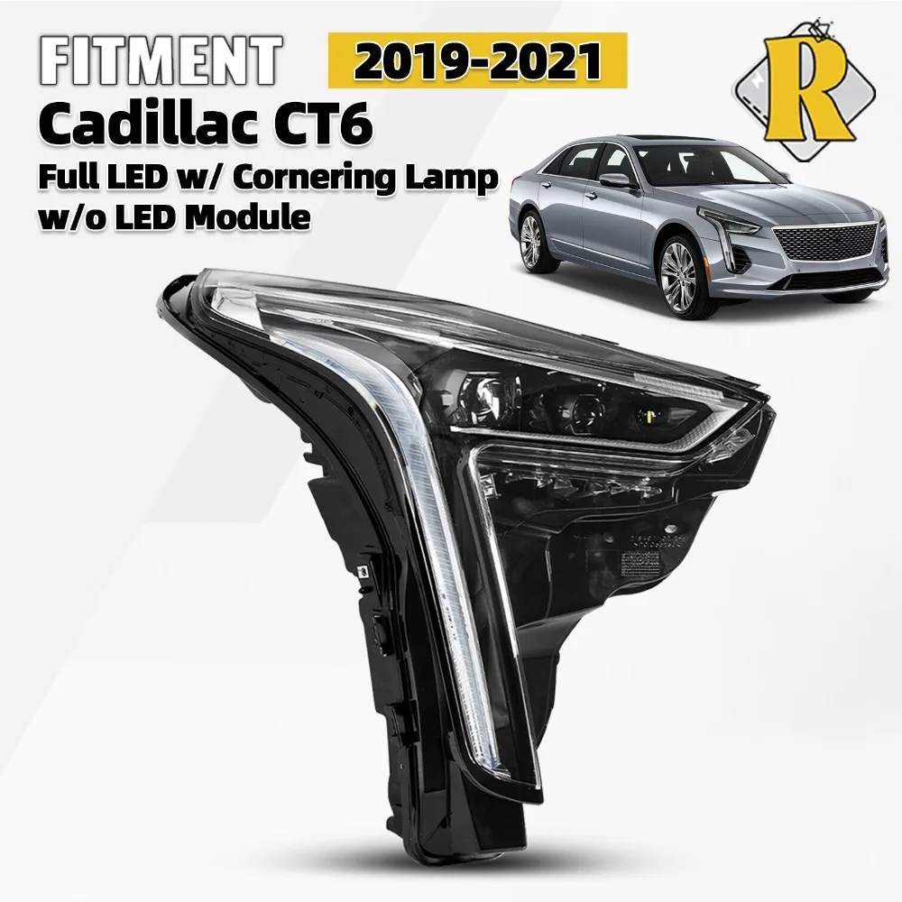

Полная светодиодная фара для Cadillac CT6 2019-2022 с функцией подсветки поворотов, пассажирская сторона