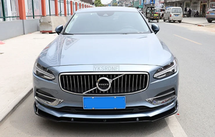 3Pcs For Volvo S90 2016 2017 2018 2019 Car Styling High Quality PP Material Front Spoiler Anterior Front lip Bumper Protector