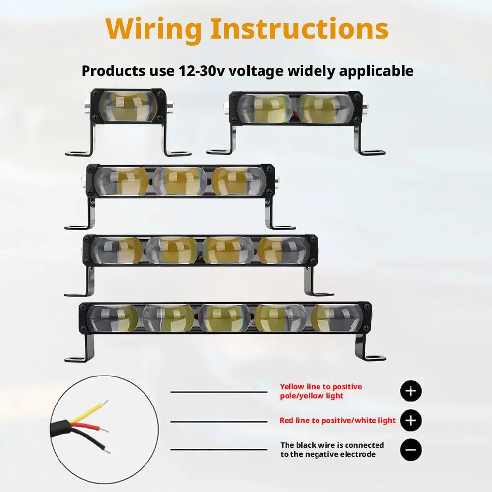 9-36 فولت مصباح ليد بار 1/2/3/4/5 عدسة الأضواء القيادة الضباب الخفيف المزدوج اللون الجبهة مصبغة صف طويل ضوء العمل لشاحنة جيب SUV
