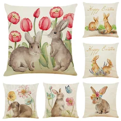 Nordic style Throw Pillow Cushion Cover Animals rabbit Lovely Lumbar Pillowcase Case Decoration For Sofa Office Chair Cojines