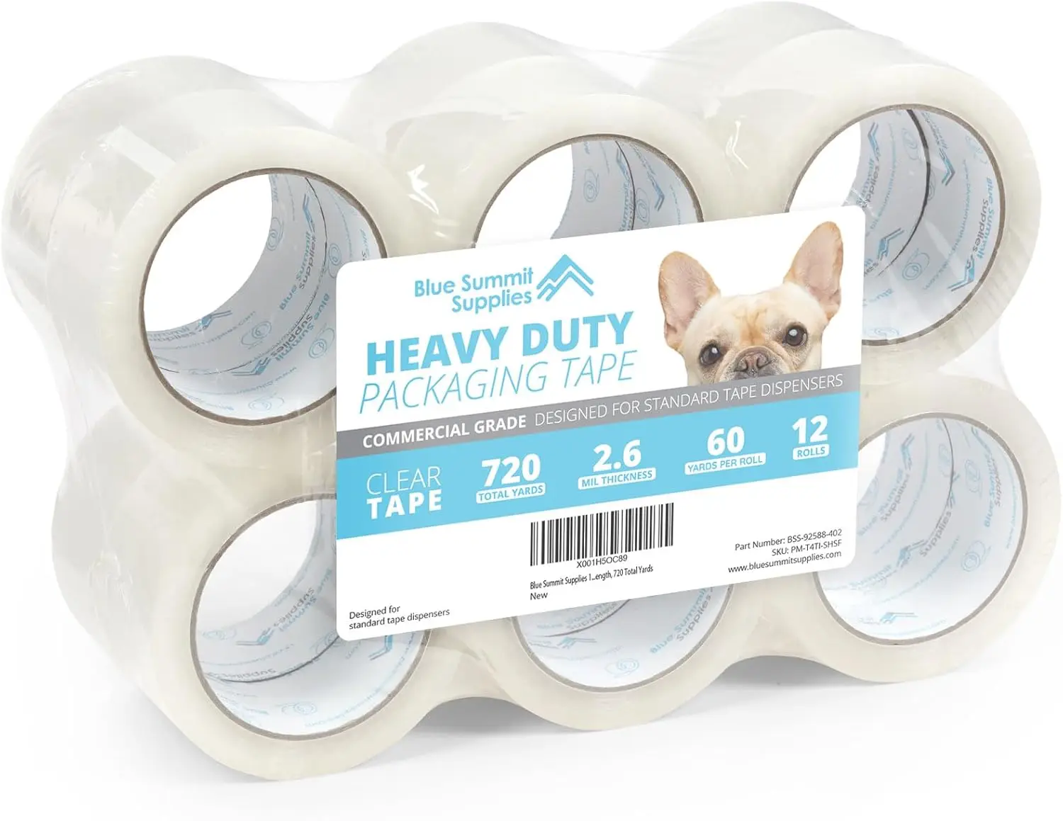 

Clear Packing Tape Refills Bulk, 12 Pack, Heavy Duty Packaging Tape Rolls, 2 Inch Wide for Moving Boxes, Shipping, Seali