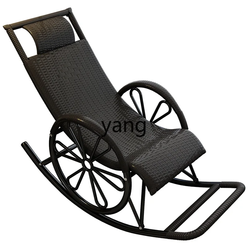 xyy home comfortable rattan rocking chair balcony leisure lazy recliner living room lunch break