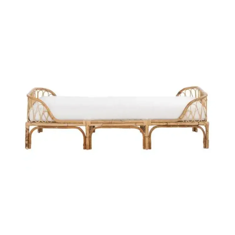 Vintage Design Bed Natural Woven Rattan Furniture Handmade Bed
