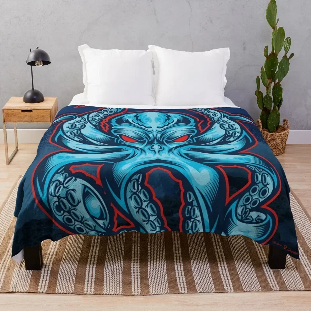 The Kraken Throw Blanket Decoratives Quilt Blankets