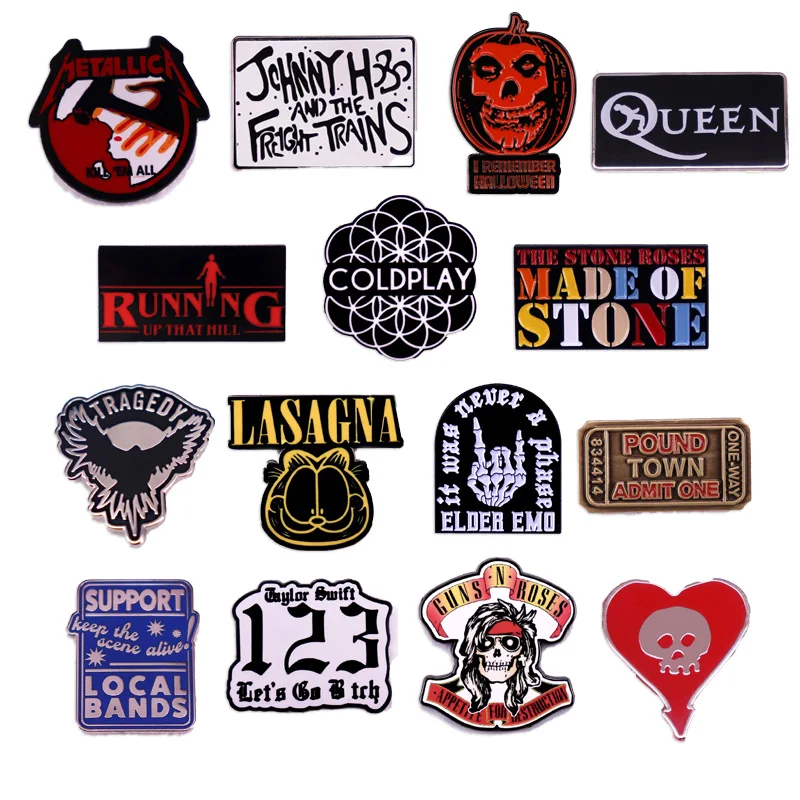 New Rock Band Logo Enamel Pin Music Album Badge Pop Band Brooch Jewelry Gift Clothing Accessories Wholesale for Fans and Friends