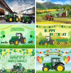 Farm Theme Backdrop Tractor Barn Animals Background for Baby Shower Kids Boys Girls 1st First Birthday Party Decoration Banner