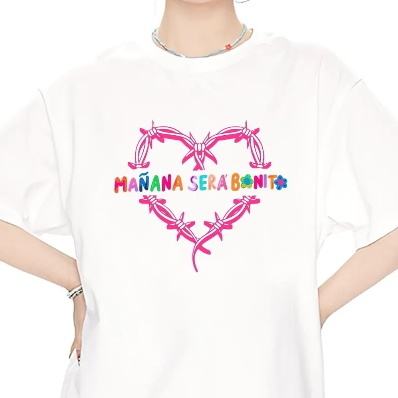

Singer Karol G Manana Sera Bonito T Shirt Women Couple Combination Clothes Short Sleeve Collar Fashion Man Cotton