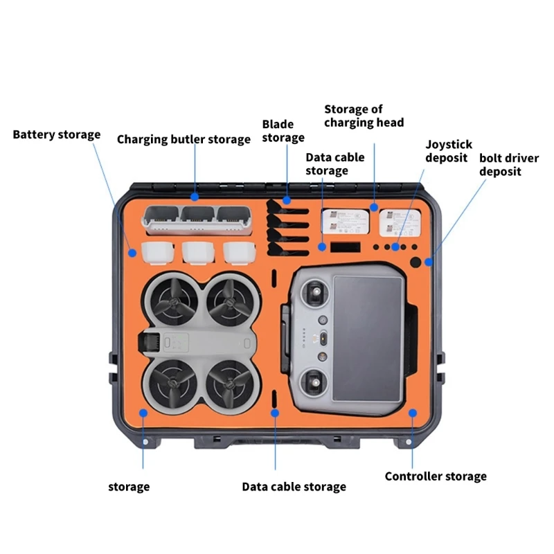 ハンドバッグプロフェッショナルクアッドコプタープロテクターケース UAV 収納ボックス用、ソフトフォームインテリア、防水