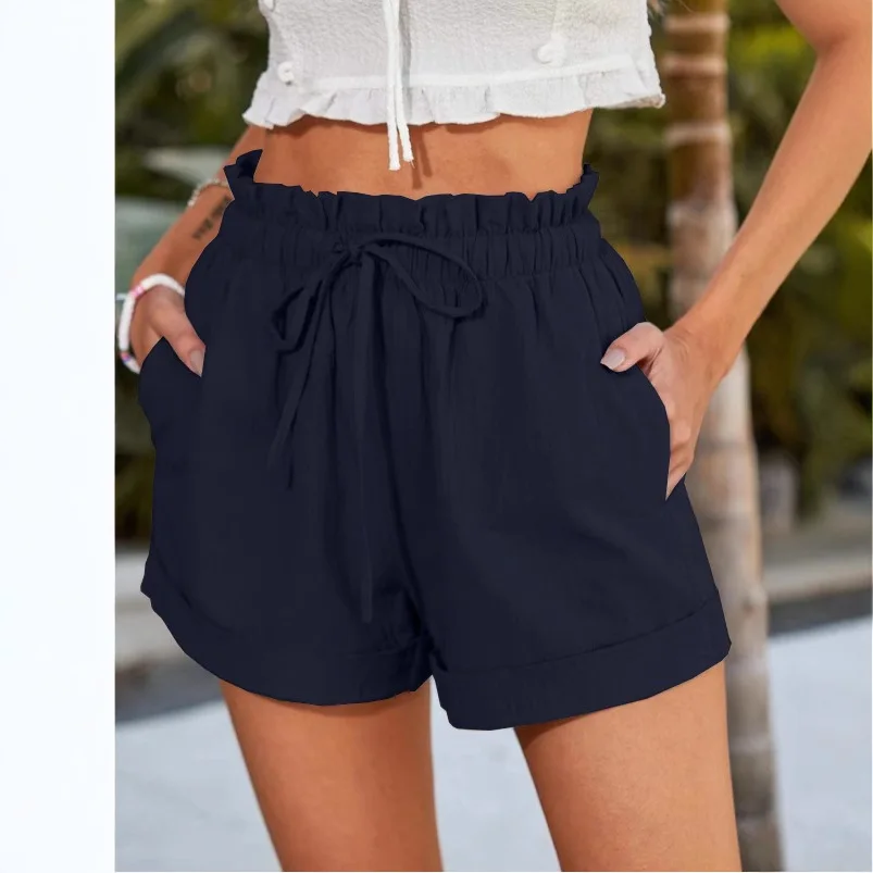 Faionable décontracté femmes orthès coupe ample confortable tricoté Polyester cinq-quarts longueur l taille élastique ceinture