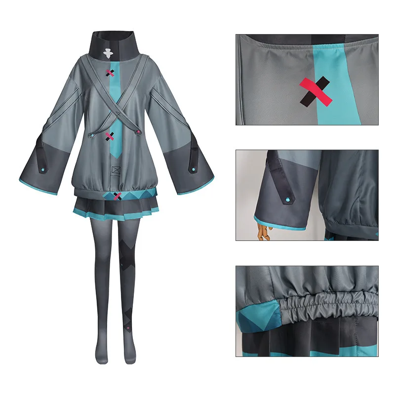 Anime Miku Film Cosplay Anime Projekt Sekai Bunte Bühne Traurige Miku Cosplay Hoodies Halloween Party für Frauen Cosplay Kostüm