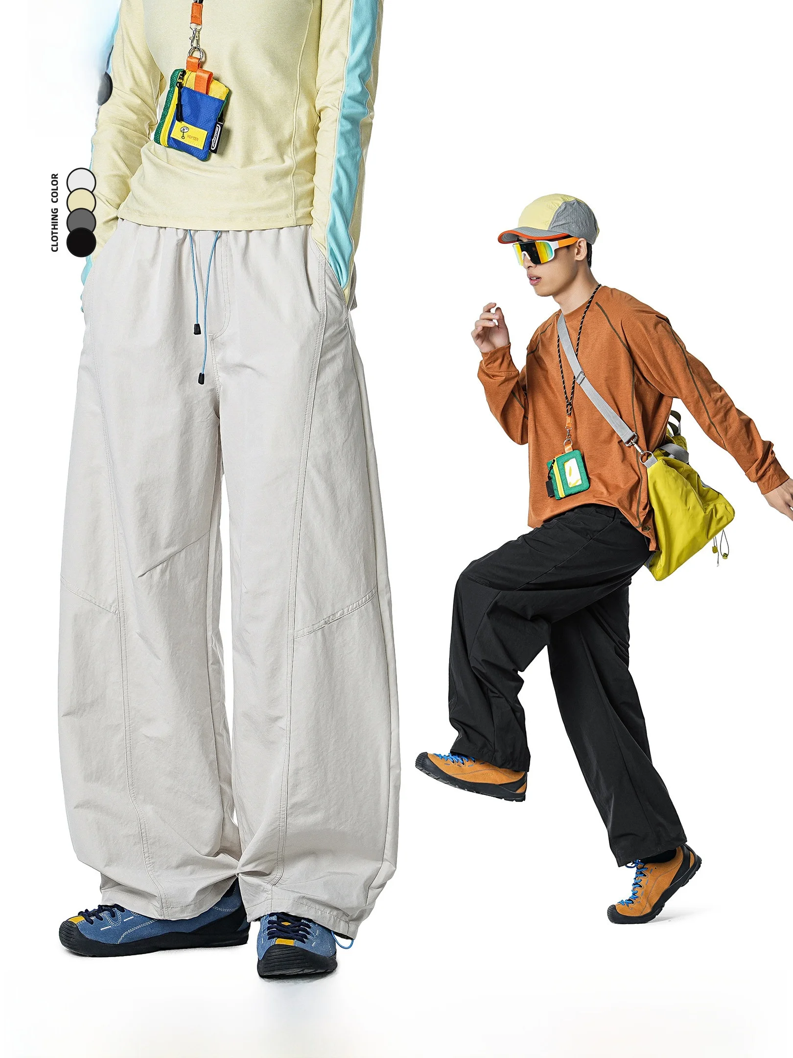 

Outdoor Casual Deconstructed Work Pants Spring Straight Leg Loose Sports Trousers ex Leisure Long Trousers OXOWX