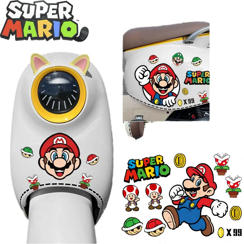 

Super Mary Series Creative Stickers Anime Mario Bros Luigi Yoshi Toad Figure Peripherals Waterproof Sticker Decoration Gifts