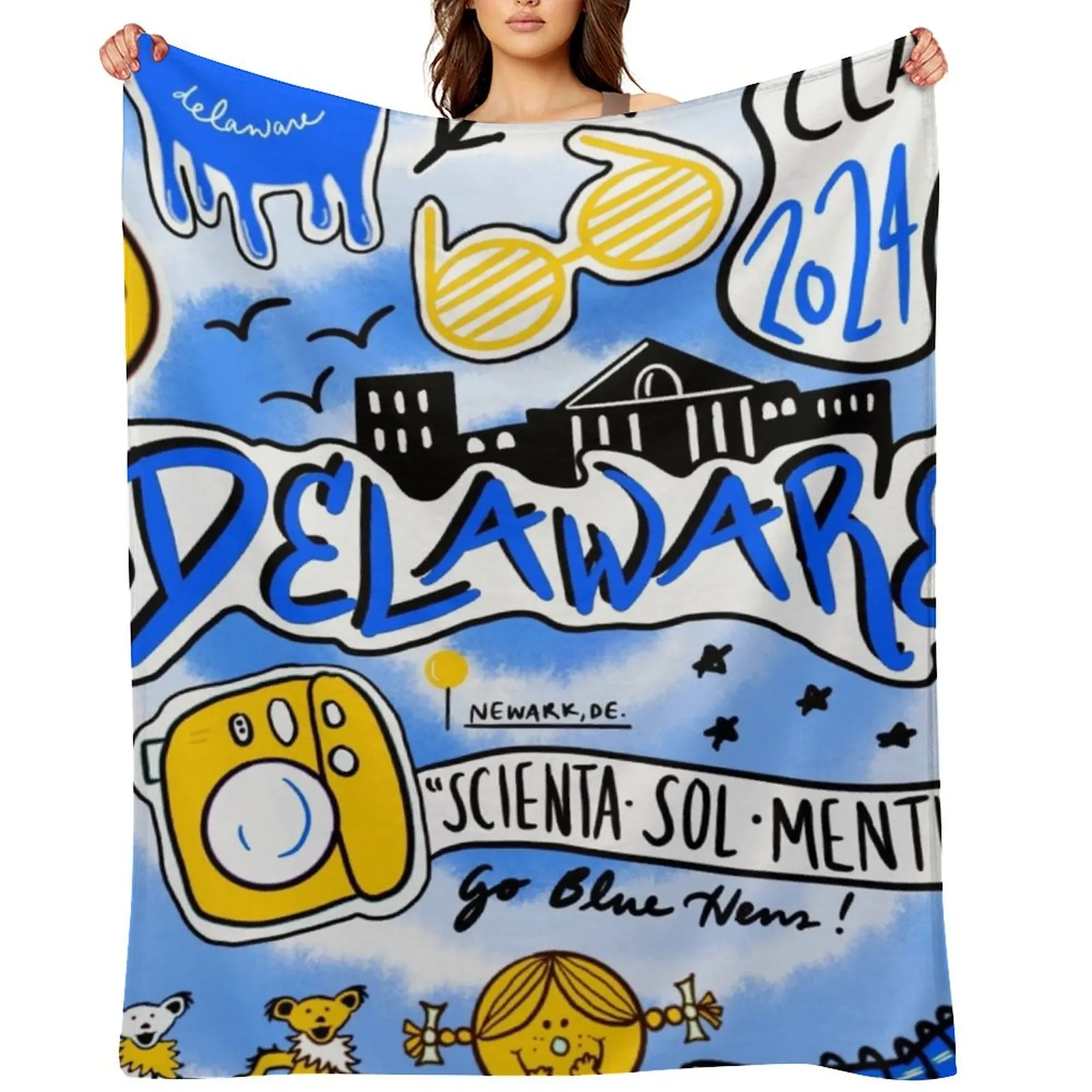 

University of Delaware Throw Blanket Decoratives Sofa Quilt Plaid on the sofa Nap Blankets