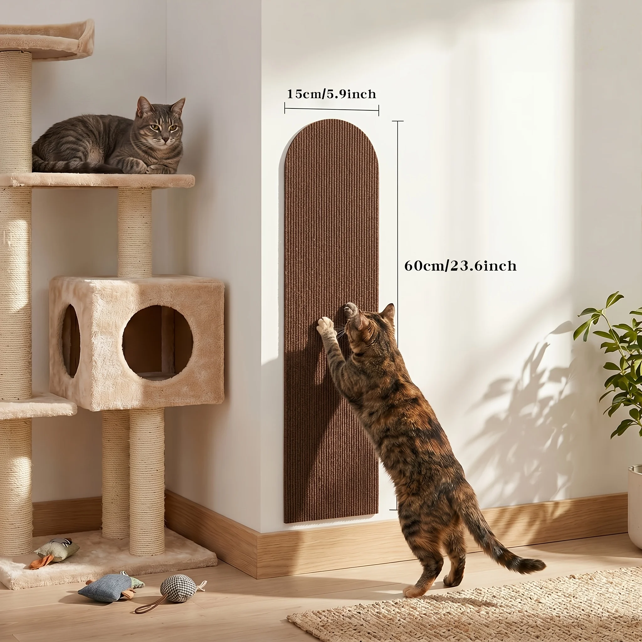 4 Stück Selbstklebende Katzenkratzmatten, zuschneidbar, verschleißfest, fusselfrei, weicher Stoff, Sofa-, Wand- und Möbelschutz, stark haftend