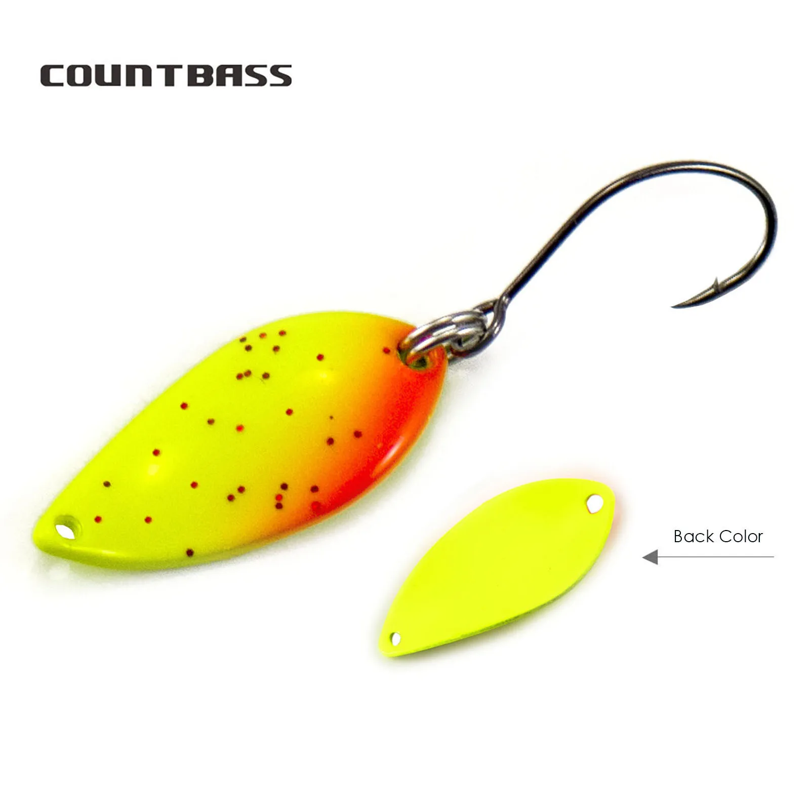 COUNTBASS Brass Casting Spoon 2.3g  3/32oz With Korean Single Hook Salmon Trout Pike Fishing Lures, Crappie Fish Bait