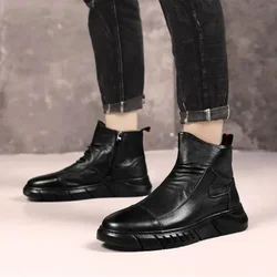 Men's Rain Boots Waterproof and Non-slip Male Shoes Loafers Wear-resistant Low-heel Rubber Without Lacing Work Gumboots Outdoor
