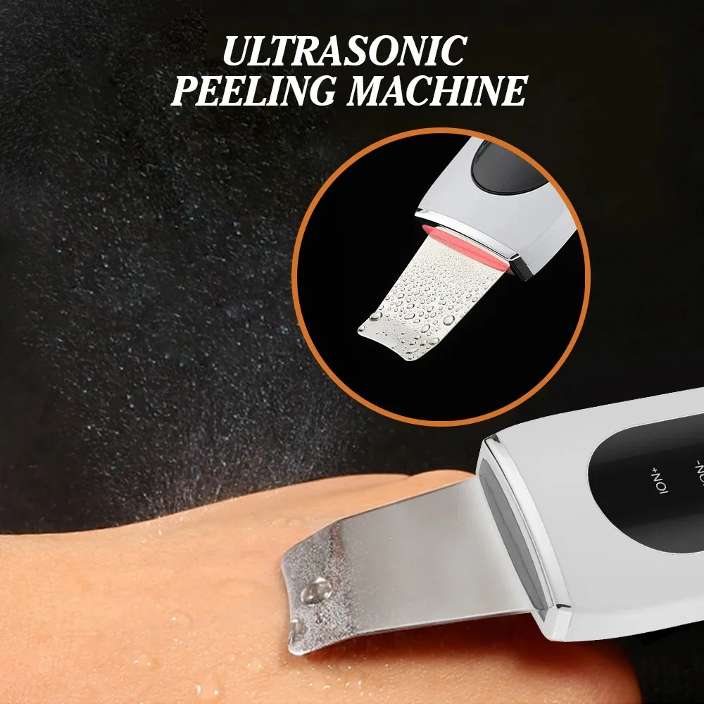 Ultrasonic Face Skin Scrubber Vibration Nose Deep Cleaning Machine Facial Spatula Blackhead Remover Peeling Shovel Pore Cleaner