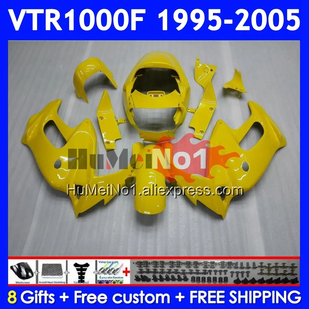 

SuperHawk For HONDA VTR1000F 95 96 97 98 99 ALL Yellow 00 66No.2 VTR1000 F VTR 1000 F 1000F 2001 2002 2003 2004 2005 Fairing