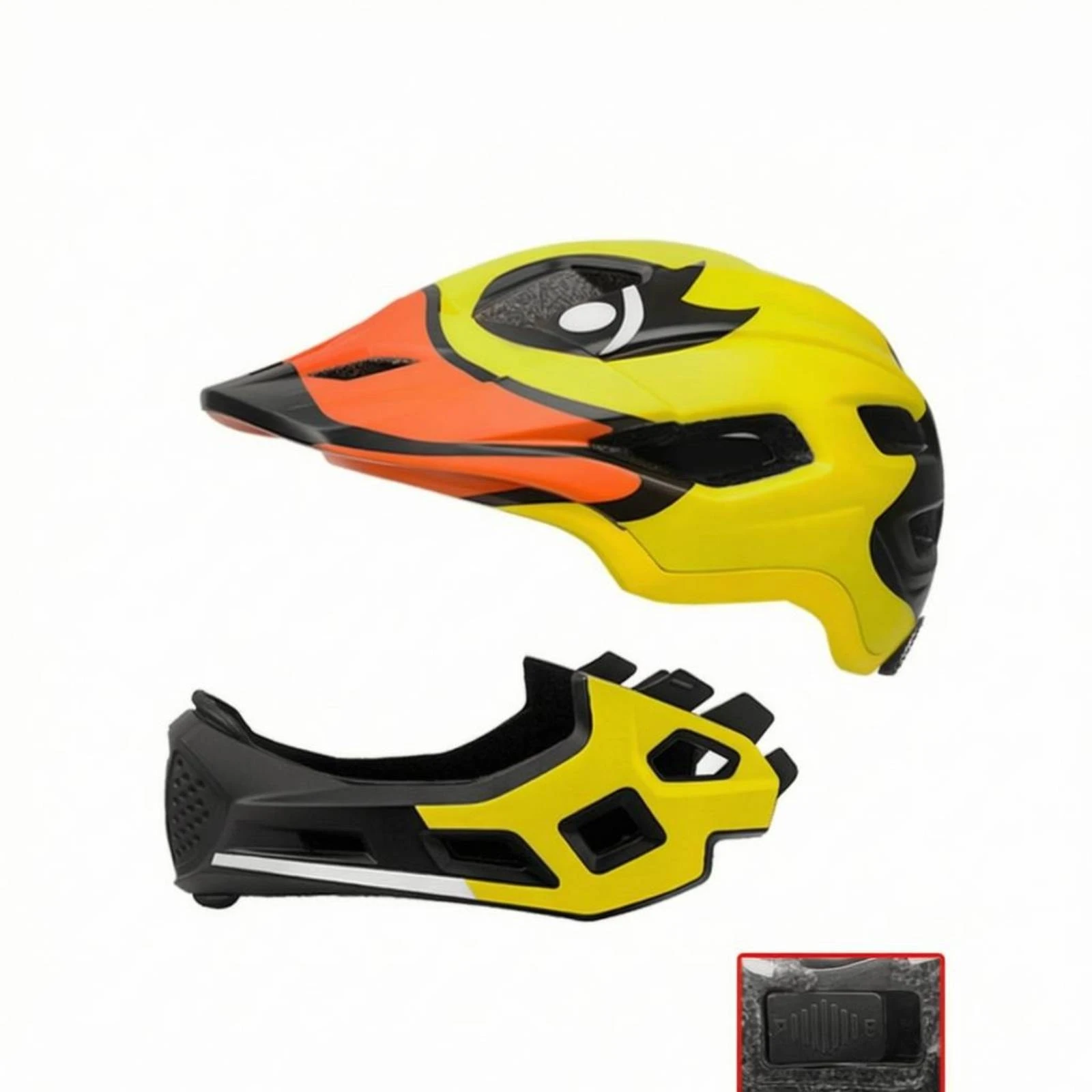 

Detachable Chin Guard Helmet Visor Peak Children's Full Face Helmet Safety Gear Cutout Panels Breathable