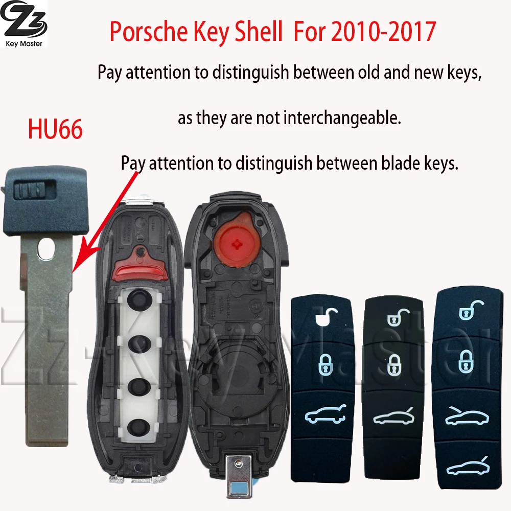 

Чехол для автомобильного ключа, накладка на кнопку, модифицированный корпус, средняя рамка, украшение для Porsche Cayenne Panamera Macan 911 718 Cayman 2010-2017