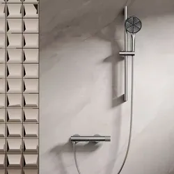 Tuqiu Bathtub Shower Set Hot and Cold Gray Bathroom Shower Faucet Chrome Bathroom Foldable Shower Faucet set with Slid Bar Brass