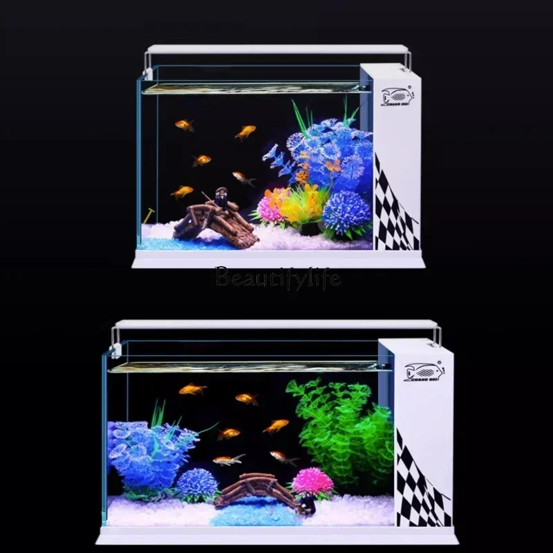 

FG26Side Filter Fish Tank Small Living Room Super White Ecological Glass Smart Desktop Self-Circulation Change Water