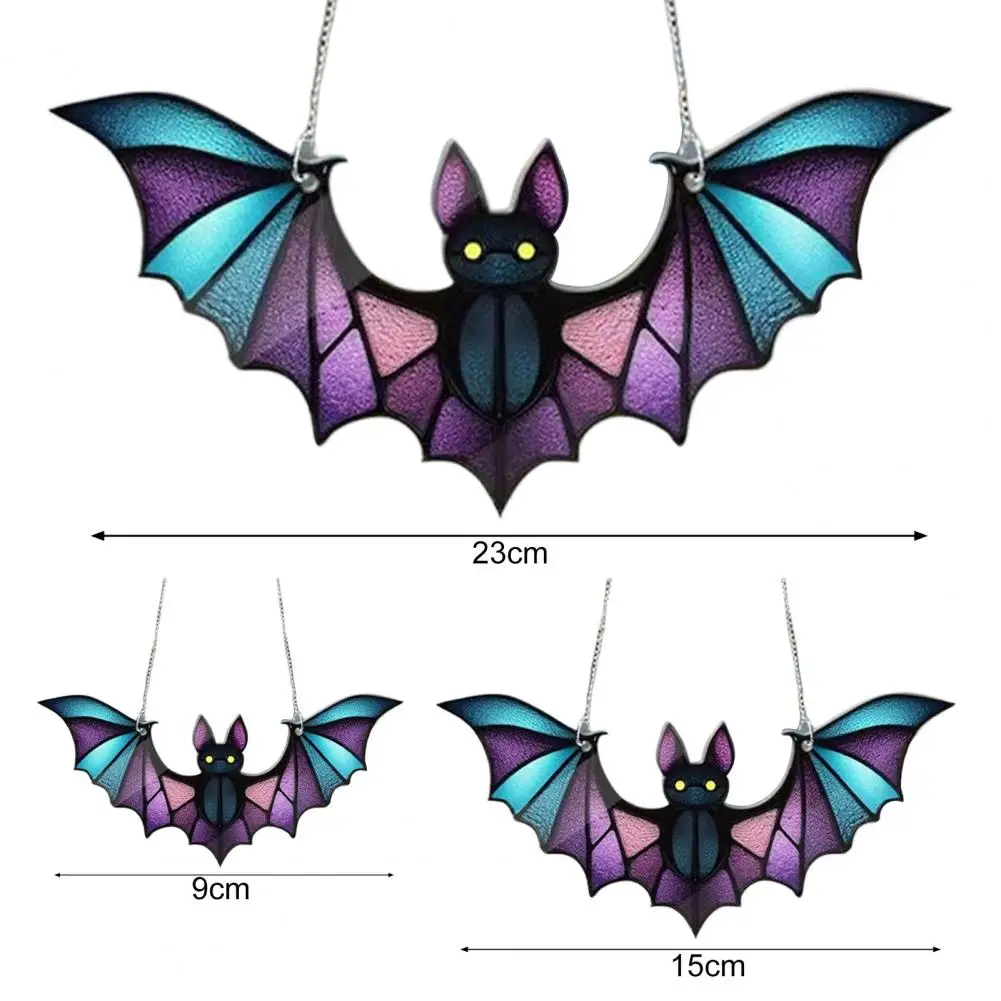 Car Window Decoration Bat Window Hanging Spooky Bat Decor Set Halloween Acrylic Window Hanging Bat Ornament Funny Lover Gift