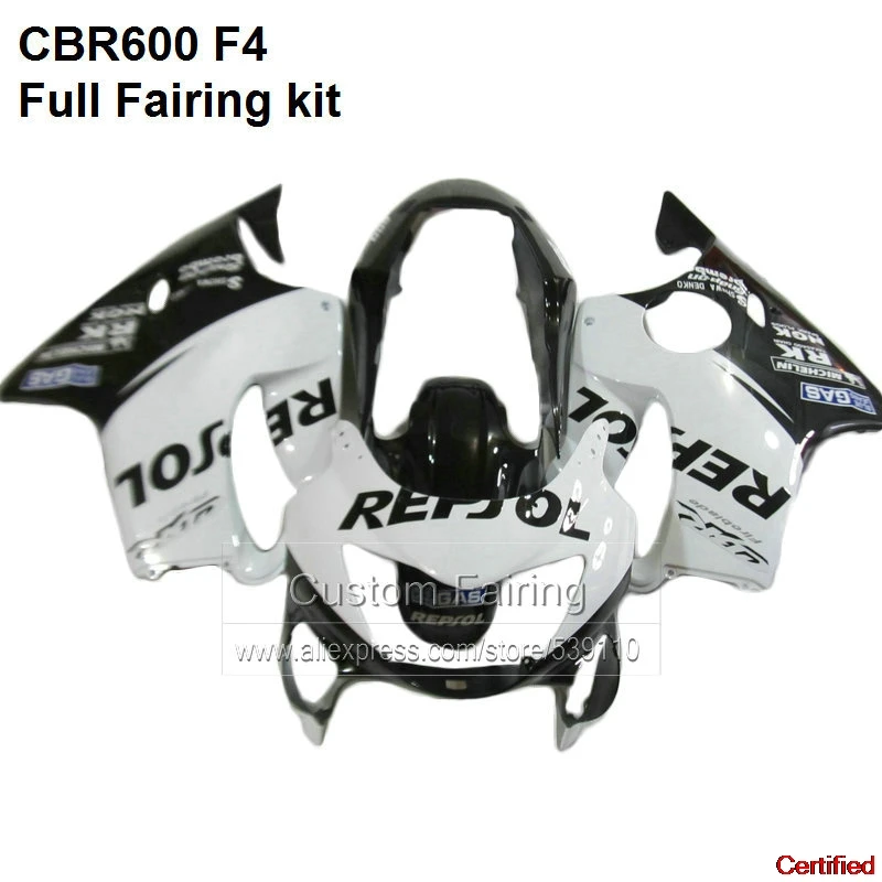 

Injection White Fairings For HONDA CBR600 F4 99 00 1999 2000 Free Custom Fairing Kit ( Sitcker ) 09