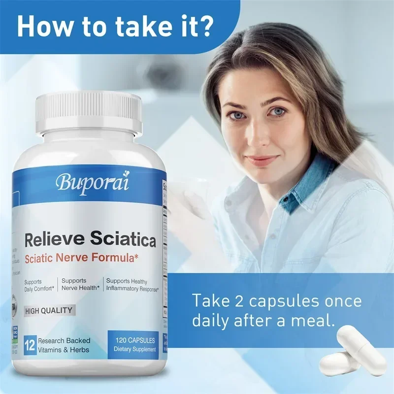 Sciatic Nerve Supplements - Joint Health, Anti-inflammatory, Knee Muscle Arthritis, Pain ReliefSupplements - 120 Capsules