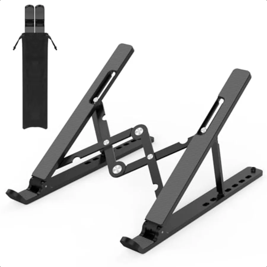 

Adjustable Laptop Stand Portable Laptop Riser for Desk ABS+Silicone Foldable Ventilated Cooling Notebook Holder Stand for 1015.