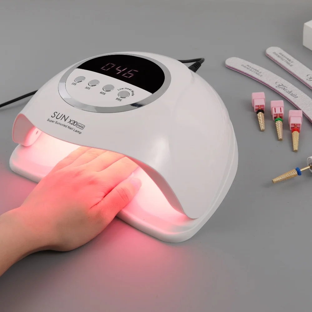 2024 New SUN X20 MAX UV LED Nail Lamp Quick Dry Nail Gel Polish Home Salon Nail Dryer Lamp for Manicure with Auto Sensor