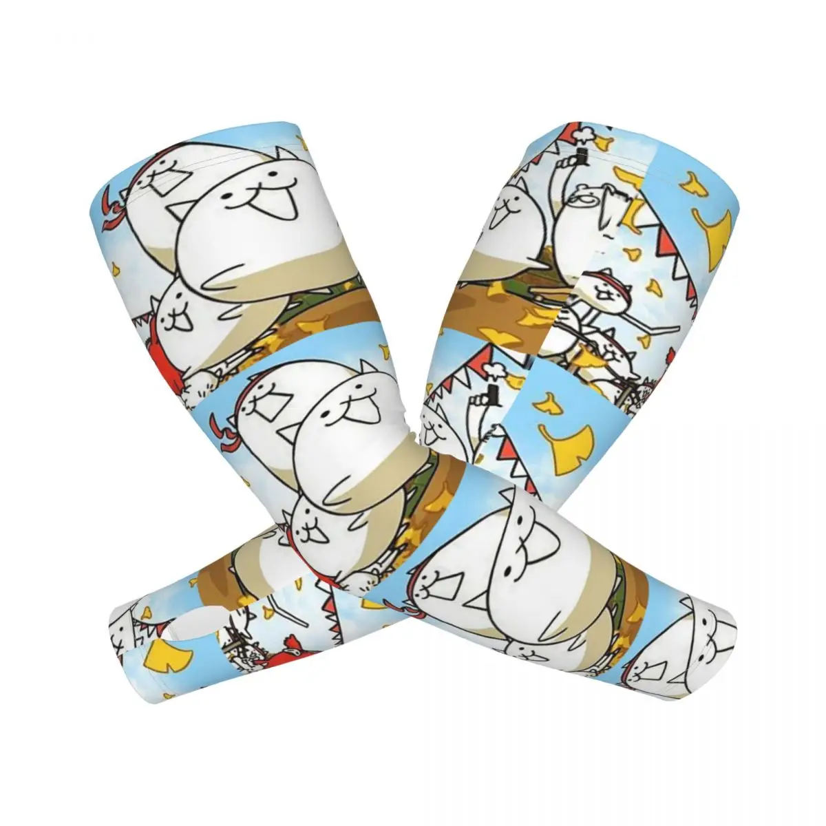 Nyanko Great War Battle Cats (1) Outdoor Arm Sleeves Sun UV Protection Cover Summer Ice Silk Cycling Tattoo Sleeves