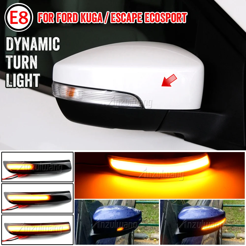 Dynamische Blinker LED Flash Richtingaanwijzers Voor Ford Kuga Escape EcoSport 2013-2019 Focus 3 MK3 SE ST RS Zijspiegel Indicator