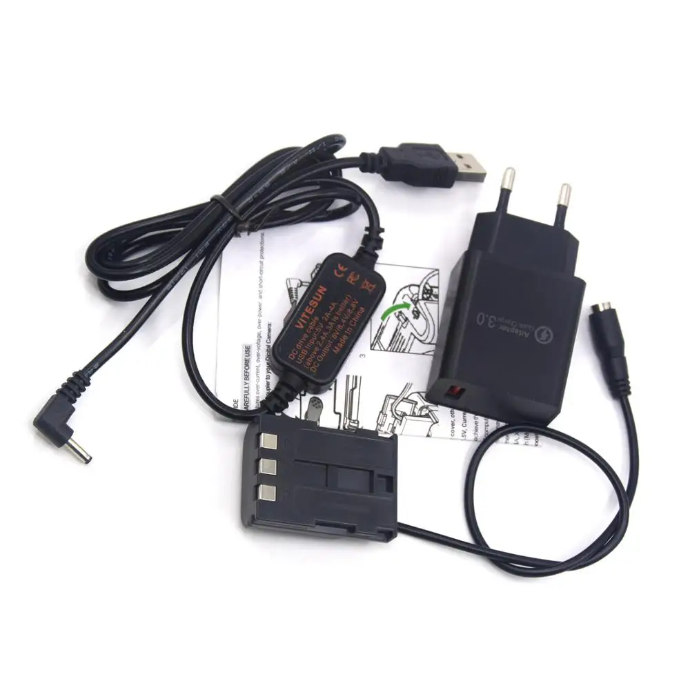 

18W Charger USB Power Cable NB-2L Dummy Battery DR-700 DC Coupler for Canon G7 G9 S40 S45 S50 S60 S70 EOS 350D 400D Rebel XTi