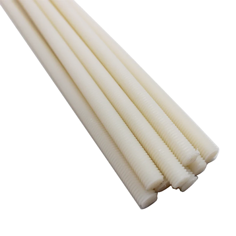 Imagem -04 - Nylon Plástico Rosqueou Ros Studding o Parafuso Prisioneiro m4 m5 m6 m8 M10 M12 M16 M20 o