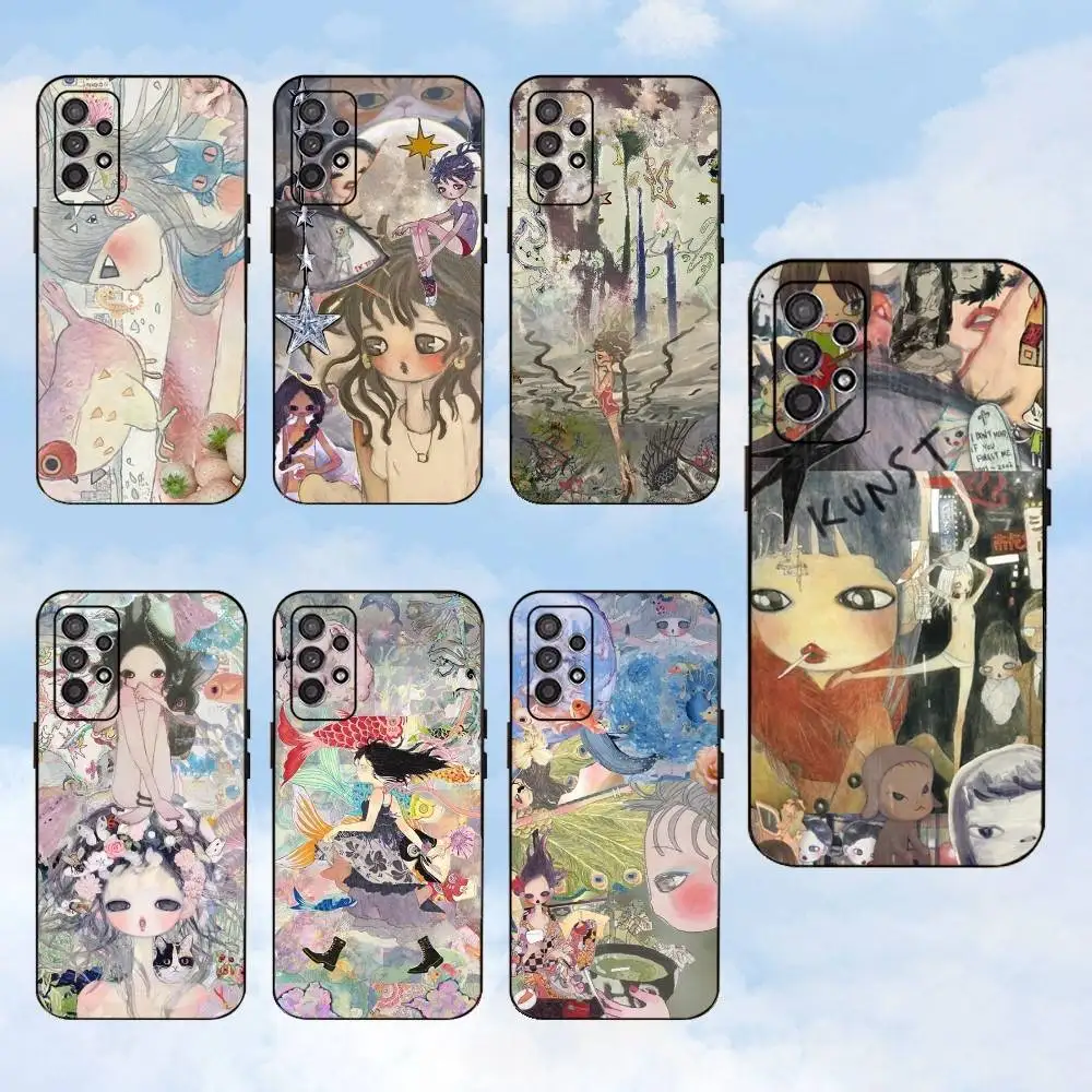 

Aya Takano Art Phone Case For Samsung S25,S24,S23,S22,S21,S20,S10,Ultra,Plus,Lite,FE,Soft Silicone Black Cover