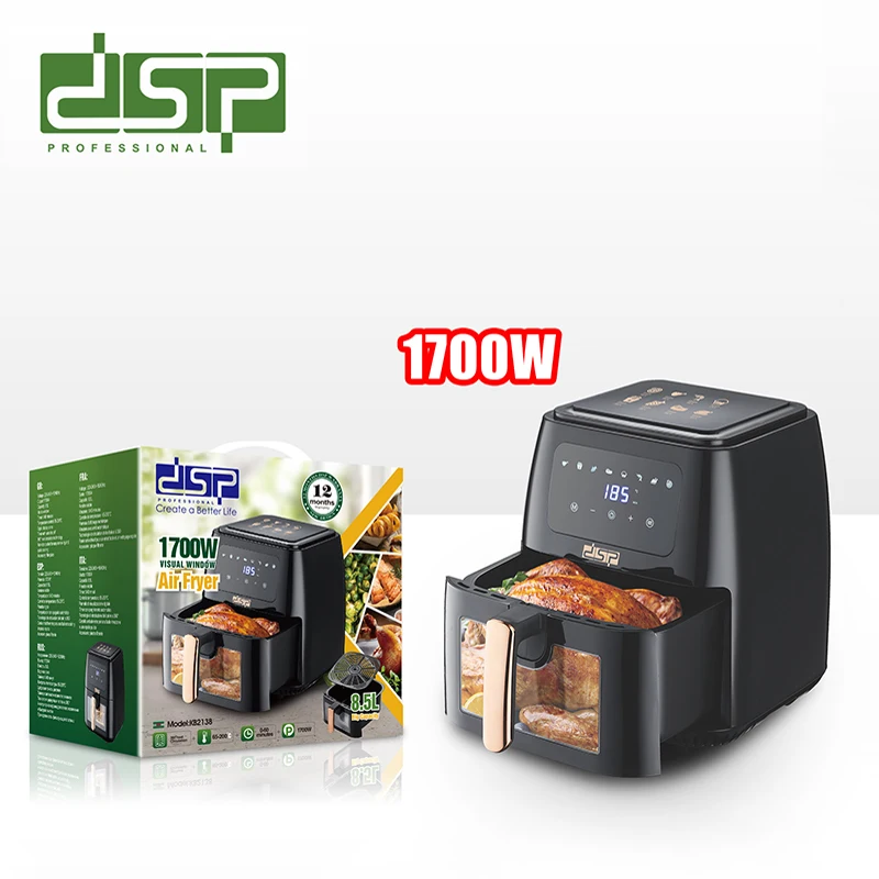 DSP Hot Sale Professional 8.5L With Visible Window Electric Air Fryer 1700w Deep Fryer Digital Hot Air Fryer