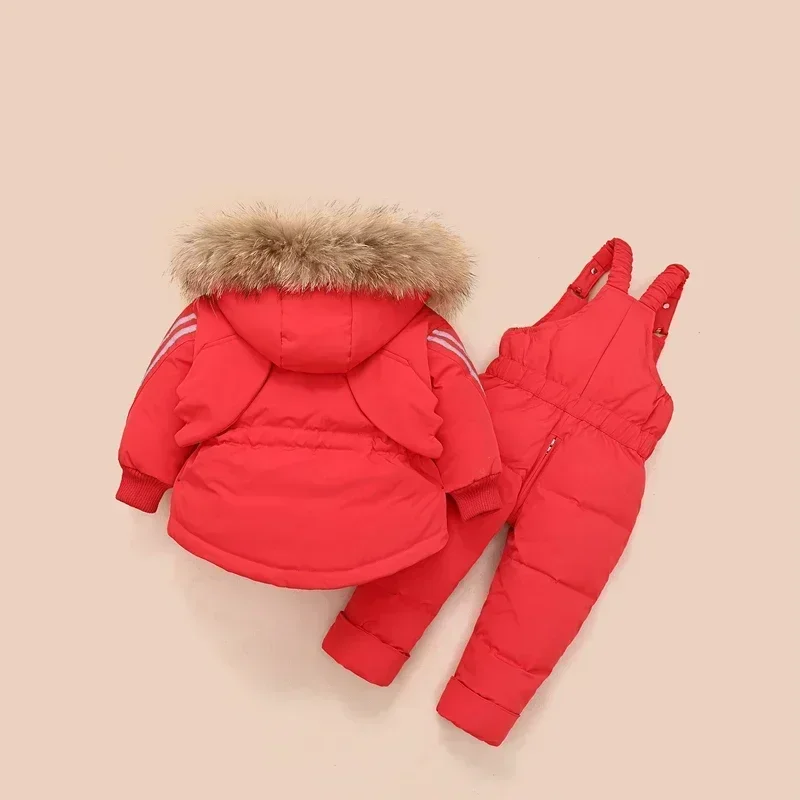 Winter Children Clothing Sets Snow suit Jackets + Jumpsuit 2pcs Set Baby Boy Girls Duck Down Coats Toddler Girl Winter Clothes