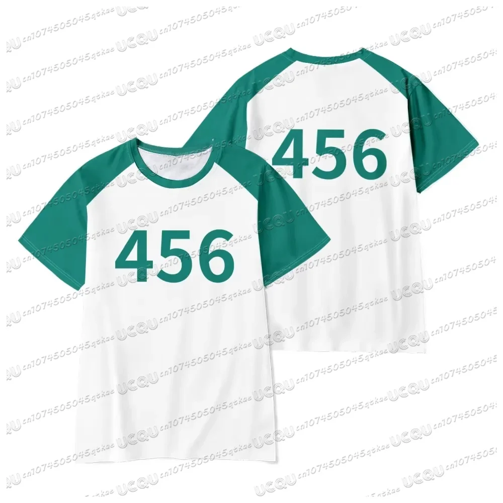 Season 2 Squid Seong Gi-hun Cosplay Costume 456 388 Boys Girls Tshirt 3D Print Games Sweatshirt For Party Clothing Sport Tee