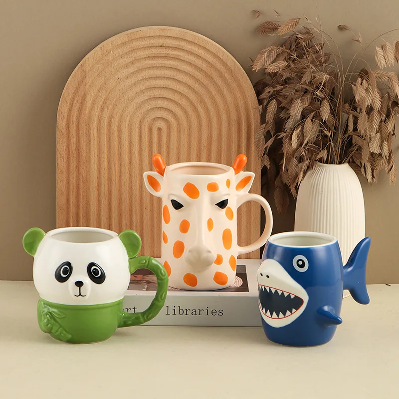 Ceramic Animal Mug, Ceramic Panda Cup, Giraffe Cup, 3D Stereoscopic, Coffee Cup, Cute Children's Breakfast Cup