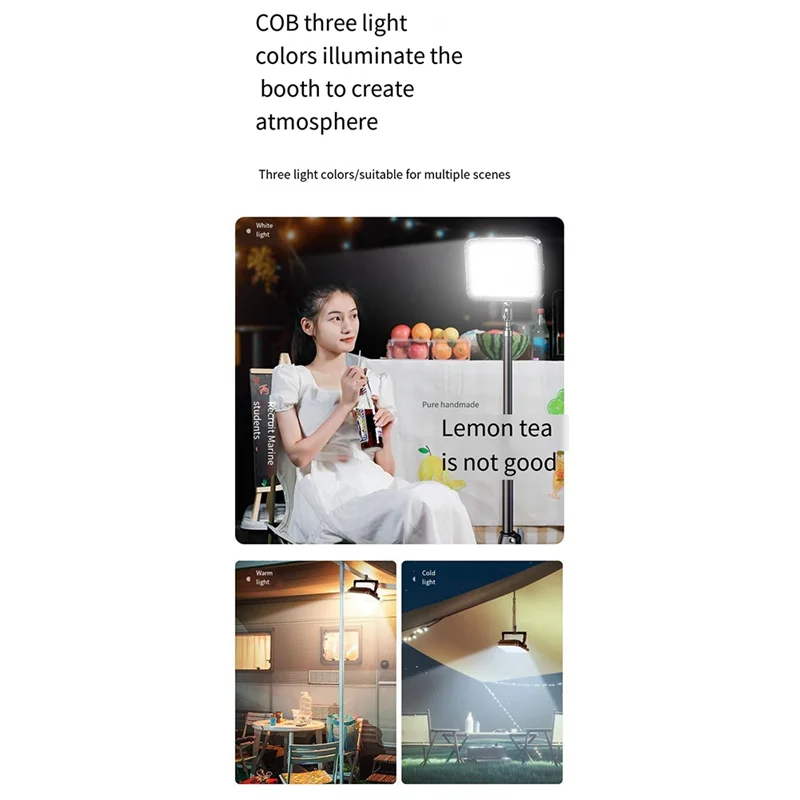 ABVH-600LED فانوس محمول خيمة ضوء فانوس قابل لإعادة الشحن الطوارئ ضوء السوق الليلي مقاوم للماء مصباح التخييم في الهواء الطلق