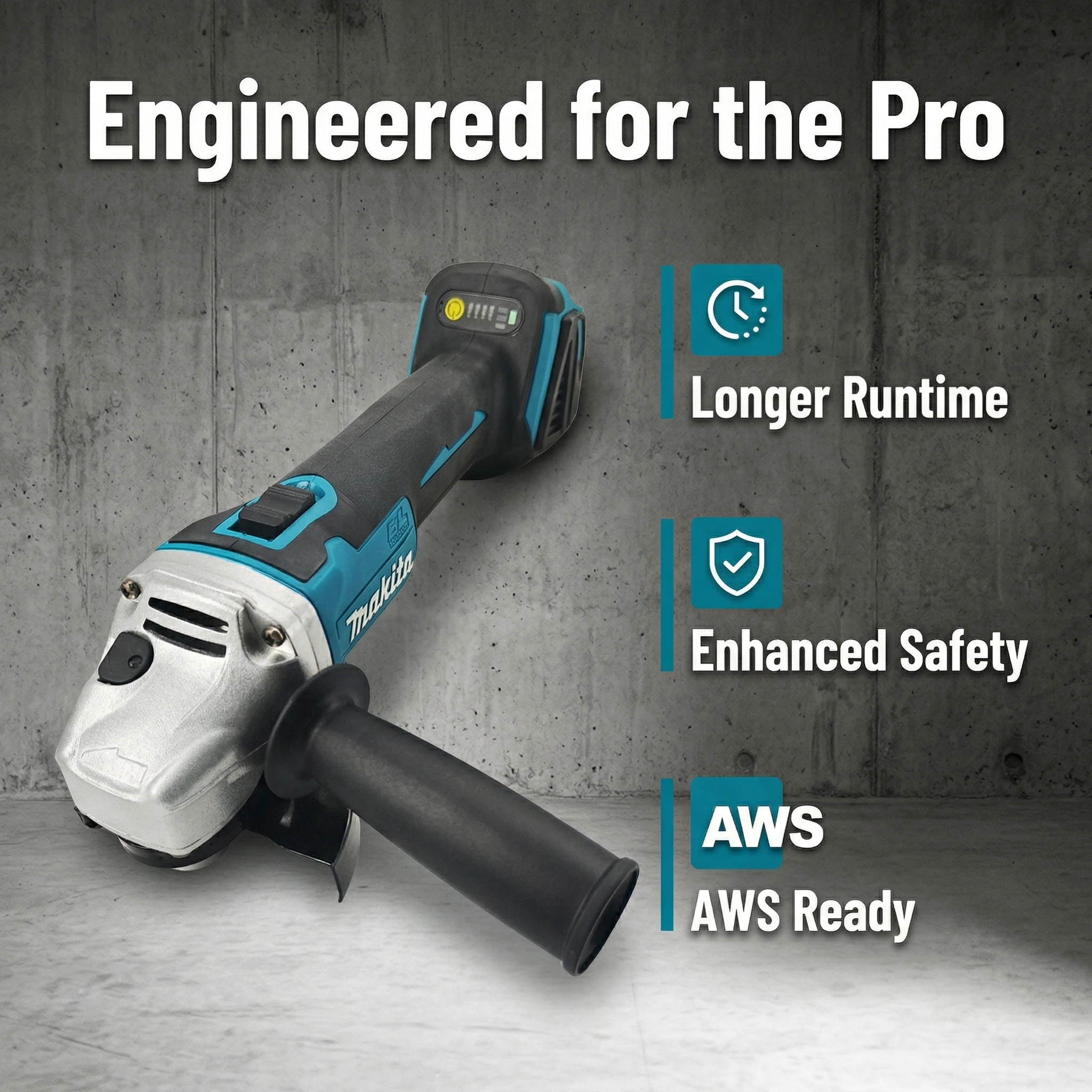MAKITA DGA404 18V Cordless Angle Grinder 8500RPM Brushless for Rebar/Welding/Metal/Iron/Steel Cutting Heavy Duty 125mm