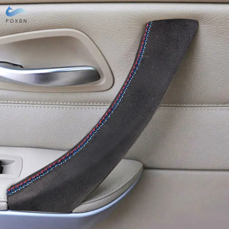3 stücke Auto Innen türgriff ziehen Wildleder Lederbezug für BMW 3er E90 E91 2005 2006 2007 2008 2009 2010 2011 2012