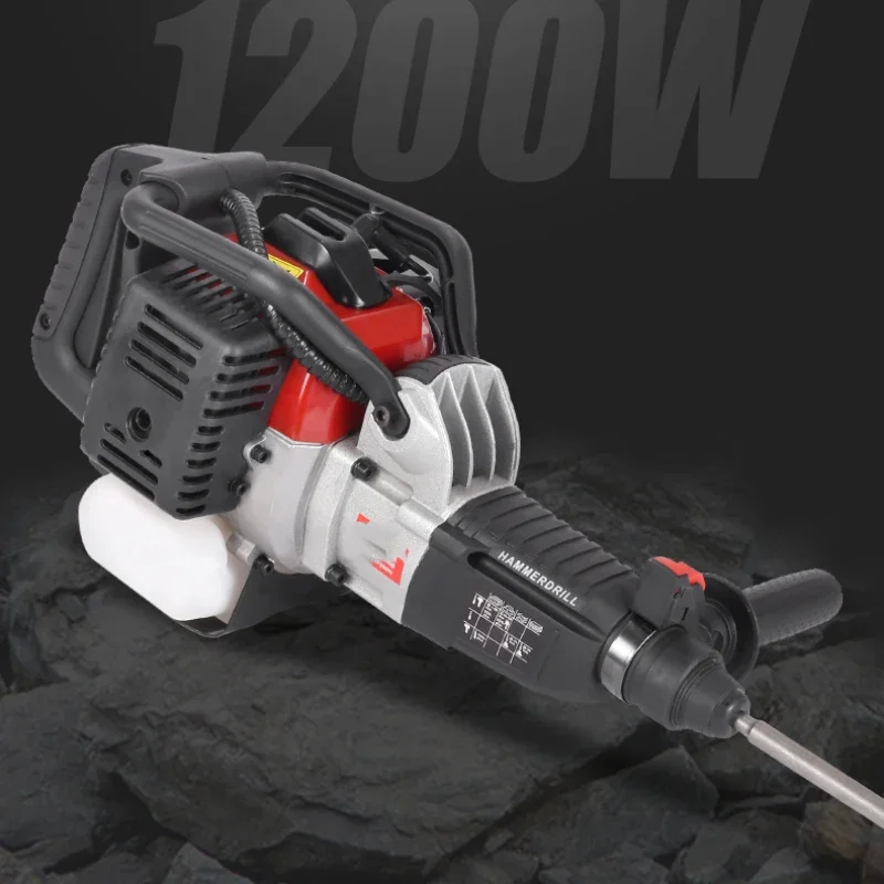 1200W Drill Demolition Gasoline Pickaxe Electric Diamond Head Concrete Percussion Hammer Rock Drilling Machine