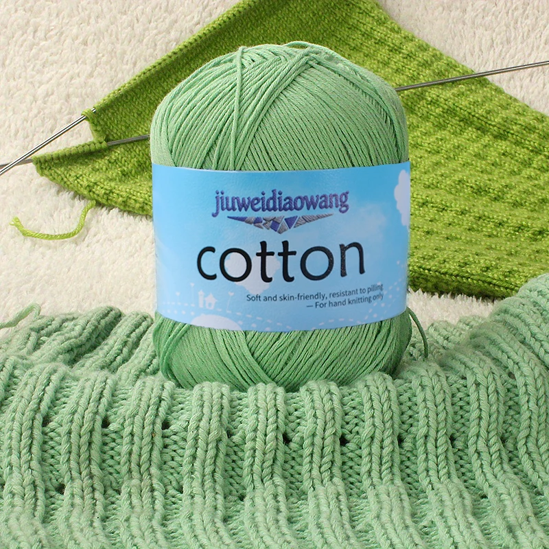 Hilo de Algodón Puro de Grosor Medio-Fino, Hilo Cómodo para Tejer, Calidad Premium, Apto para Todas las Estaciones, Color Sólido, Ideal para Tejer Suéteres, Abrigos, Cojines, Mantas y Diversos Otros Proyectos de Manualidades