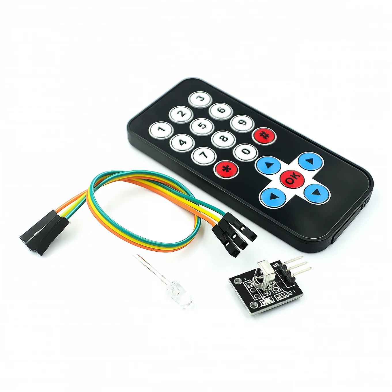 HX1838 Infrared Wireless Remote Control Kit Remote Control Robot Remote Control Module (Remote Control + Receiver Board)